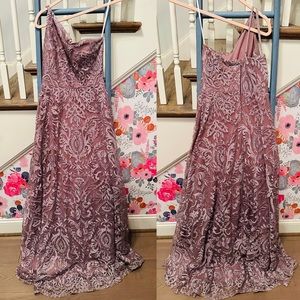 Windsor Purple Lace One Shoulder Gown